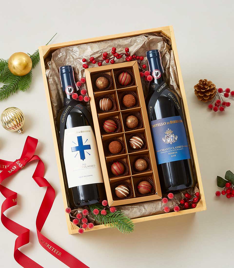 Double Wine Gifts with chocolate