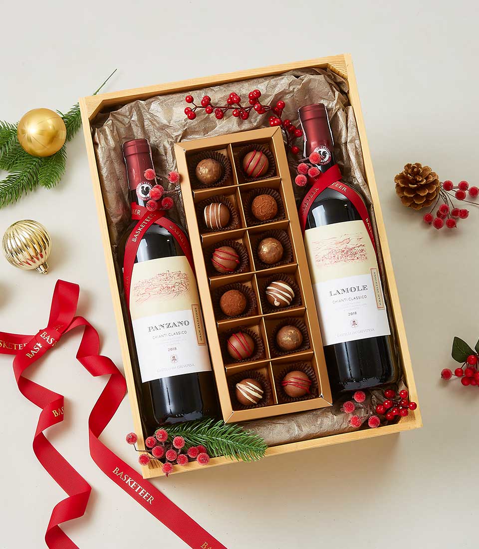 Double Wine Gifts with chocolate