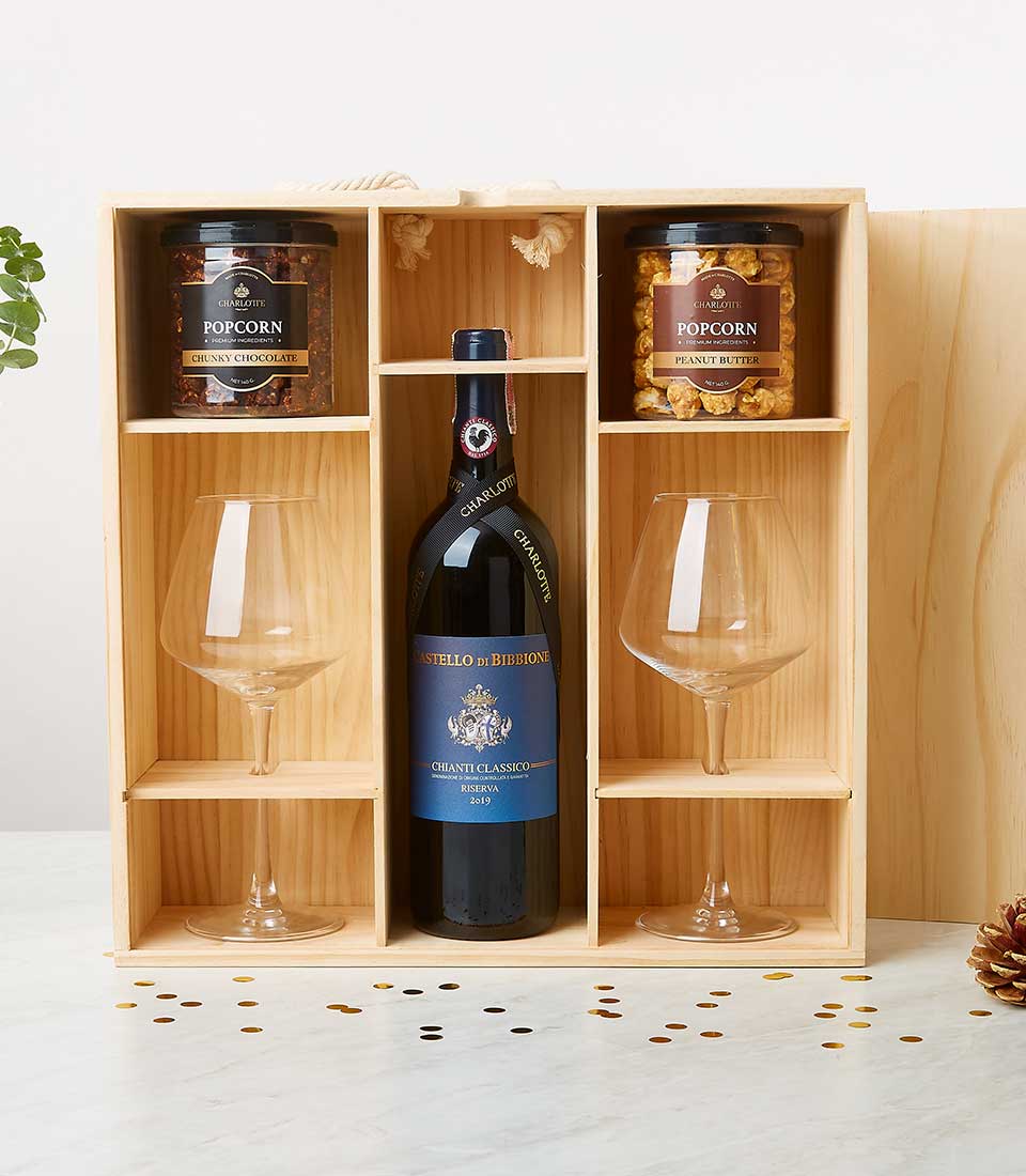 Lover Wine for Couples Pine Box