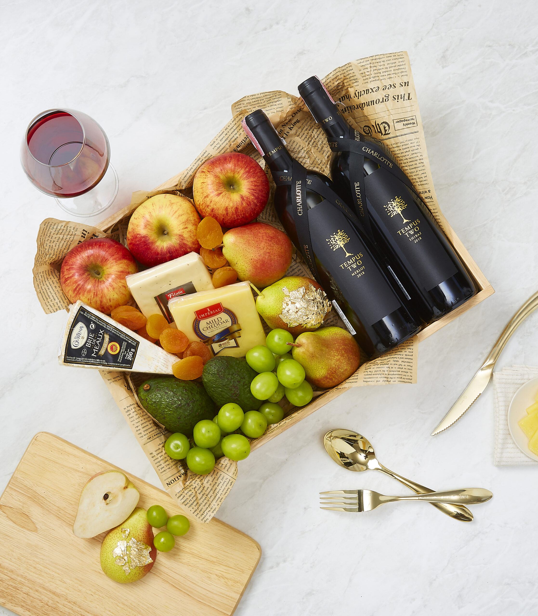 Vintage Wine-Cheese and Fresh Fruits
