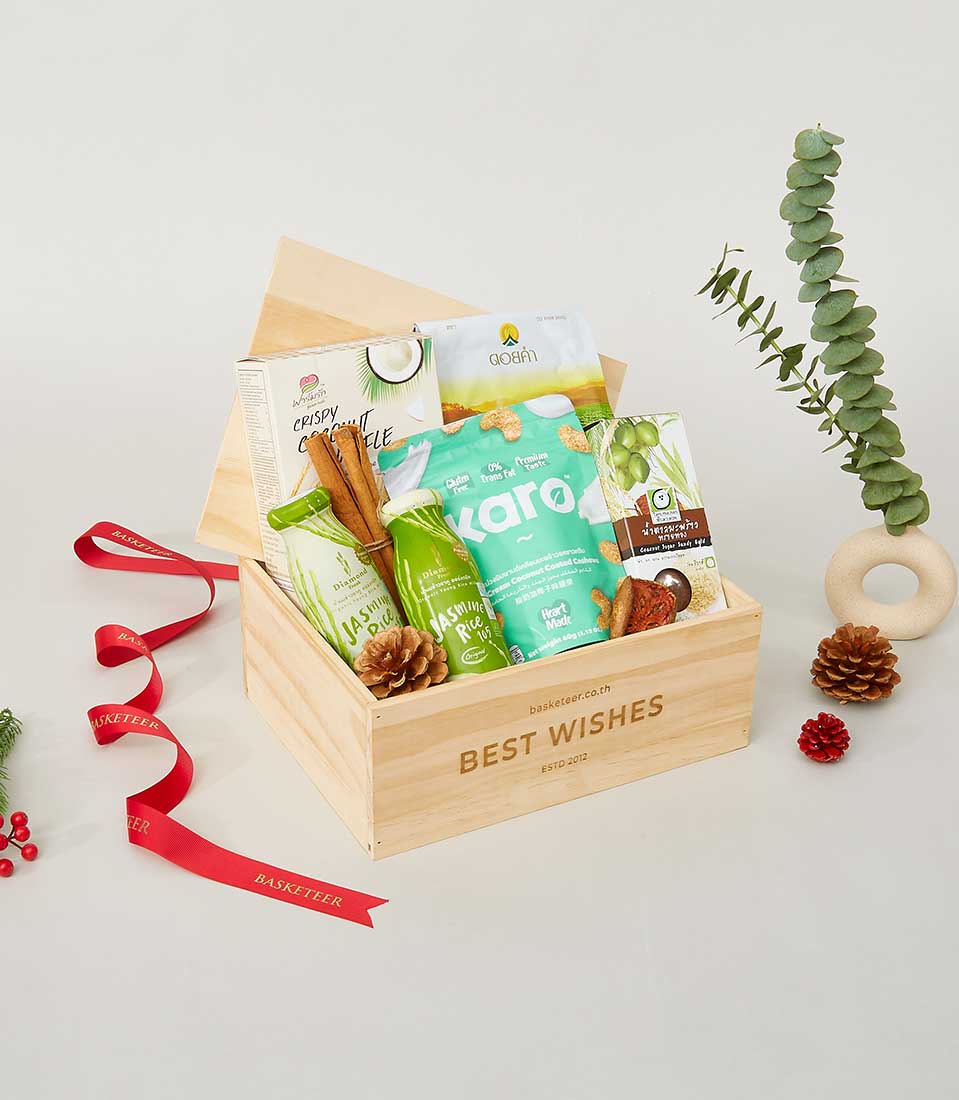 A luxurious Basketeer gift box, elegantly labeled 