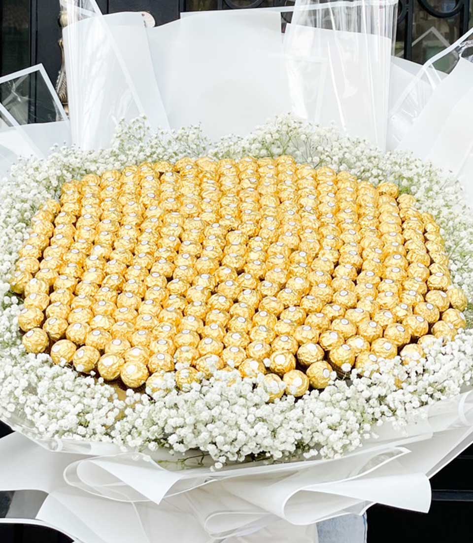 shaggy white chocolat bouquet