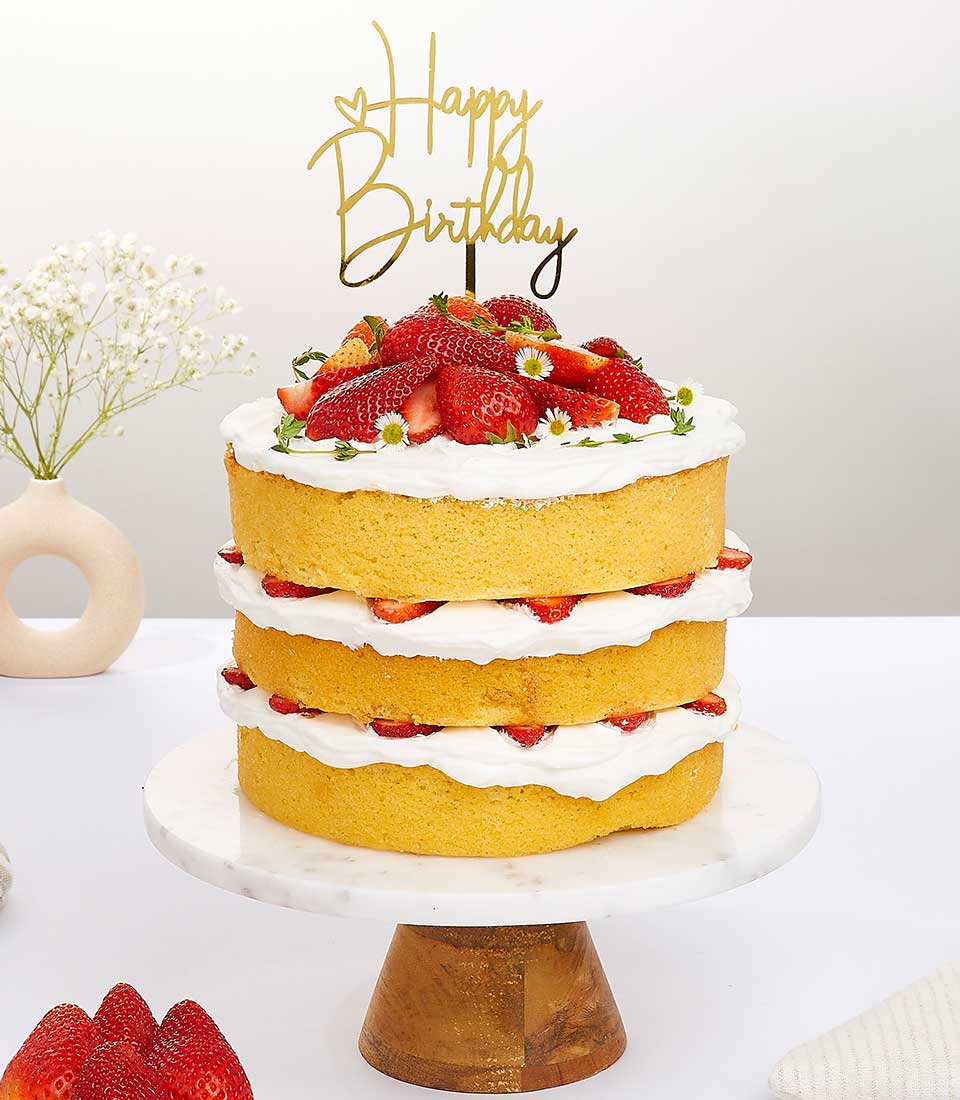 Strawberry Butter Cream Layer Cake