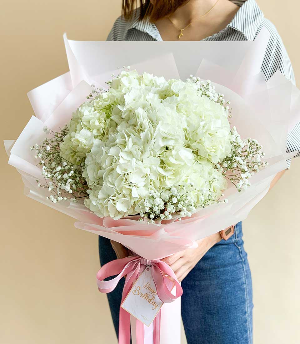 Elegance White Hydrangea Bouquet