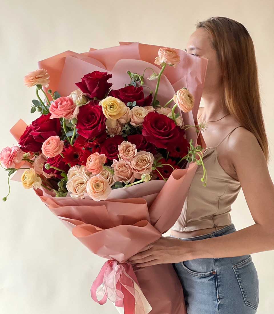 Passionate Crimson Rose Bouquet