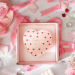 Valentine's Day Heart Cake ( Raspberry Flavor ) Gift In The Pink Box with Pink a Bow.