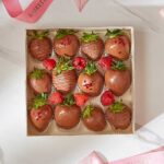 Valentine's Day Gift In Chocolate covered Strawberry Set In The White Box.