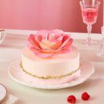 Valentine's Day Raspberry Ripple Edible Flower Bomb Cake