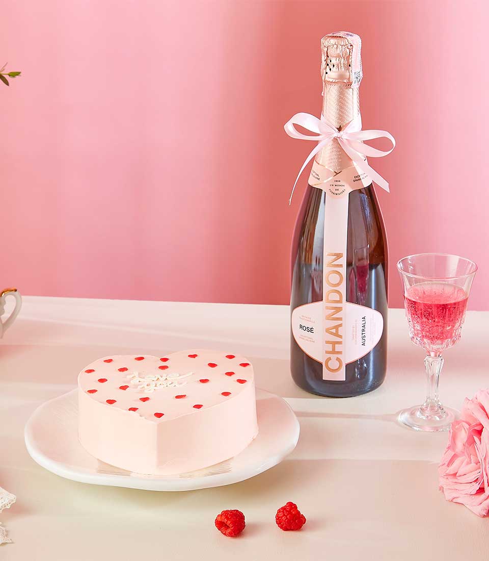 Wine Infused Heart Cake Delight Gift