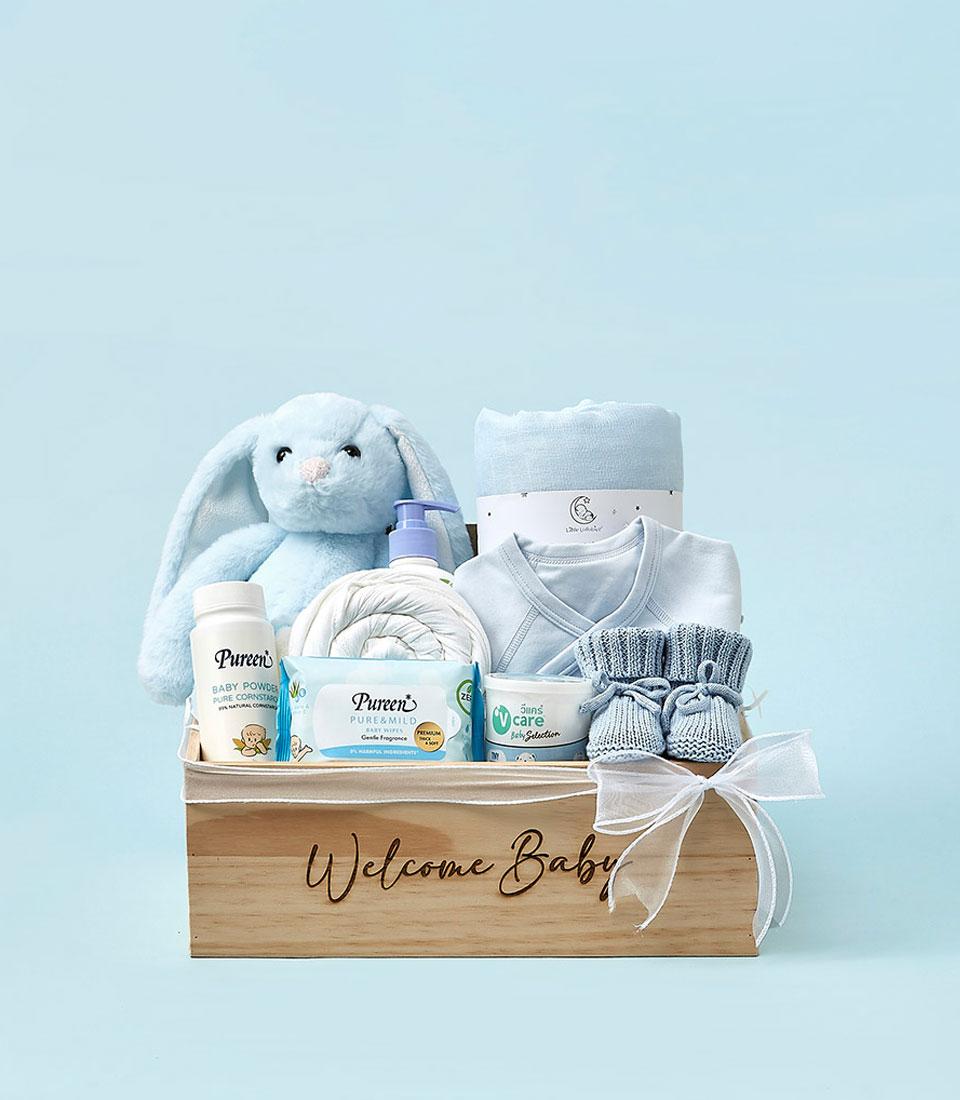 A wooden gift box with 