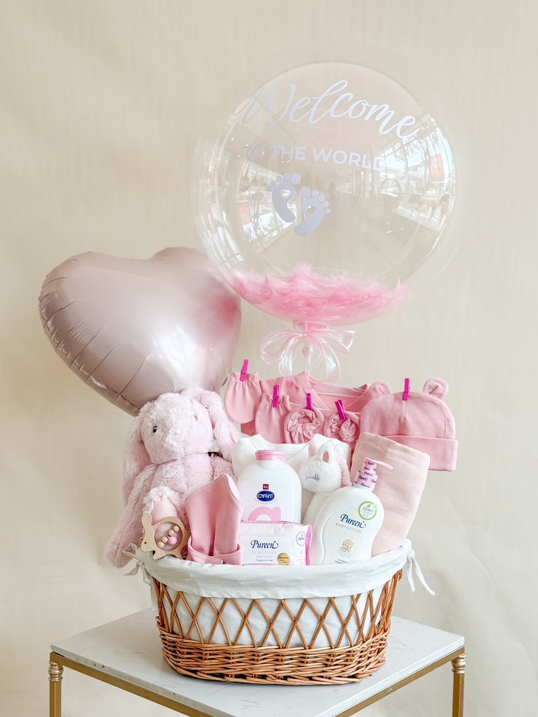 Charming Baby Girl Welcome Basket