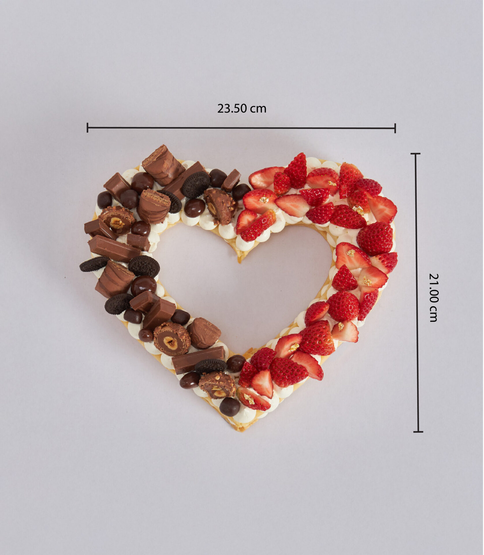 Heart-Shaped Chocolate & Strawberry Puff Pie Cake – Birthday Surprise Gift