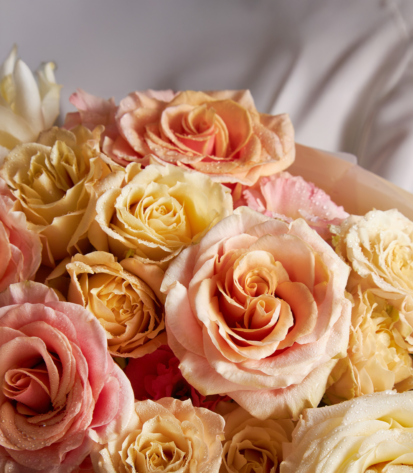 Warm Cream Rose Gift Bouquet - Basketeer - The Art Of Giving