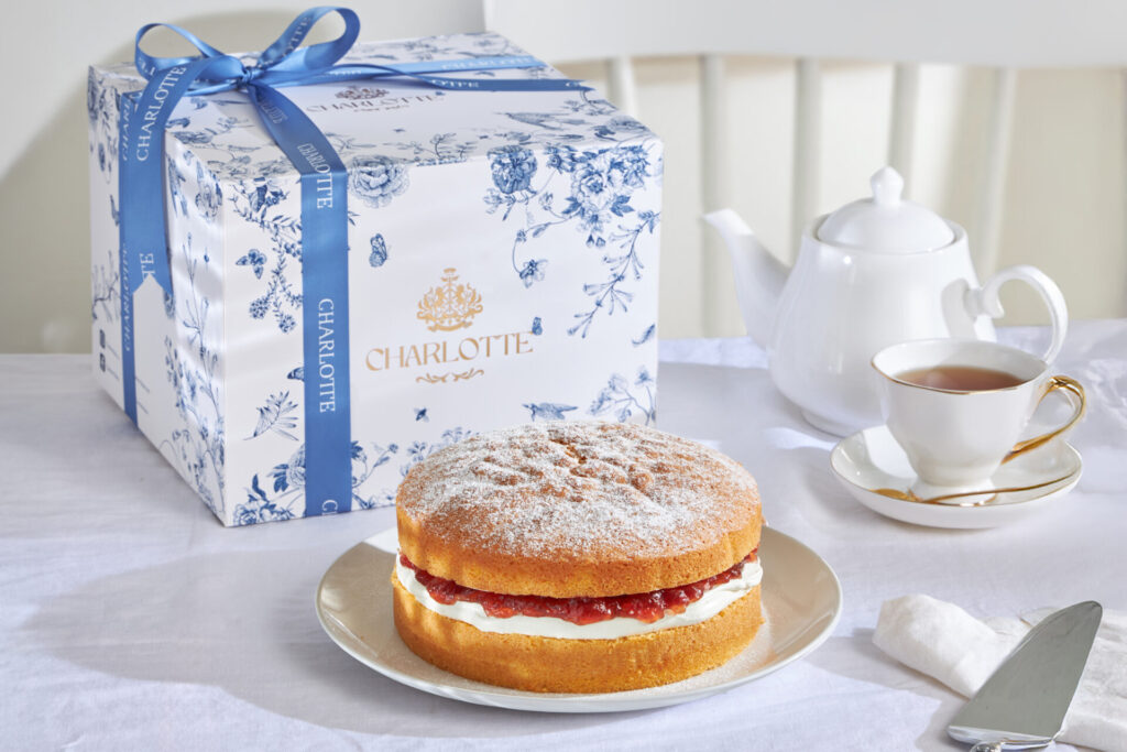 Victoria sponge cake and signature gift box from Charlotte Bakery Bangkok