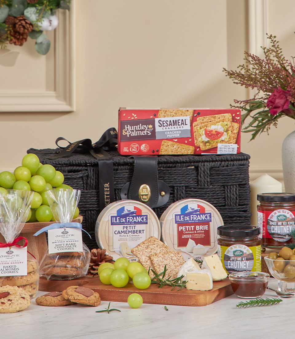 Luxury black cheese and savory hamper