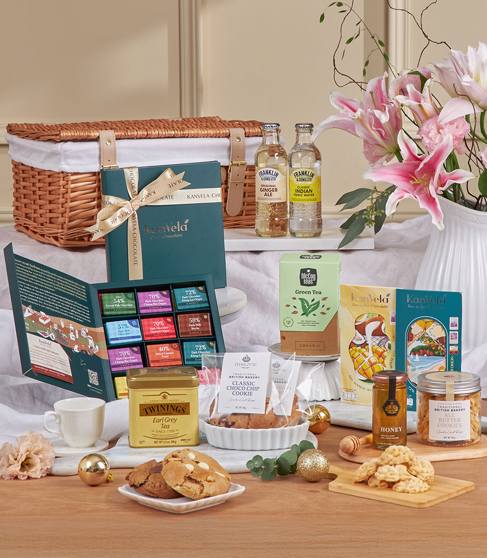 Elegant tea delight gift basket Bangkok