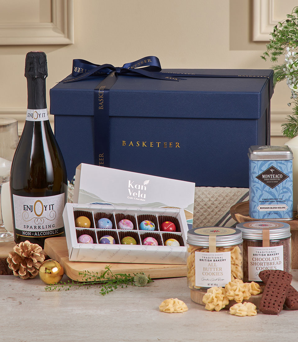 Luxury navy artisan chocolate gift set