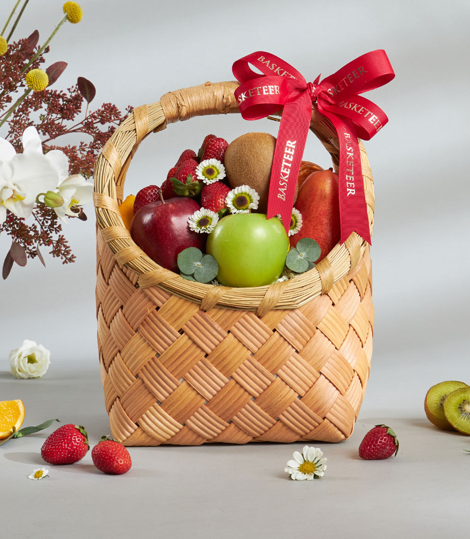 Tall woven fruit basket