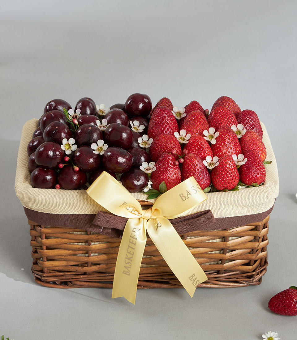 Front view berry gift basket