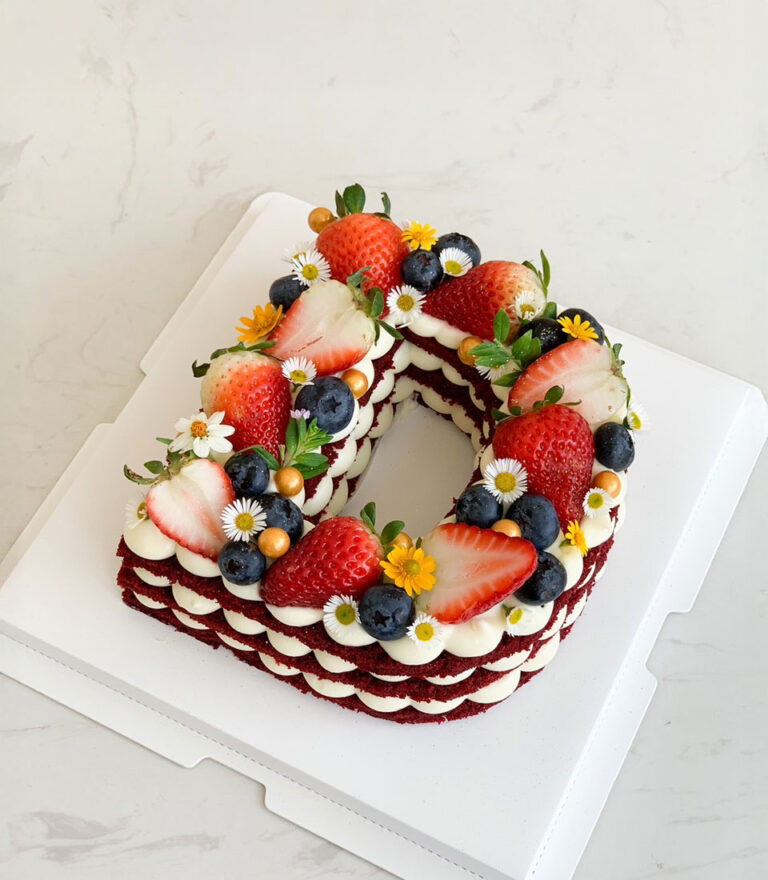 Letter cake by Charlotte Bakery made for everyday celebrations.