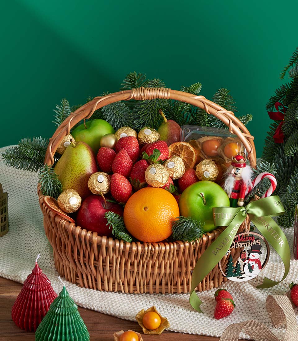 festive Christmas fruit basket