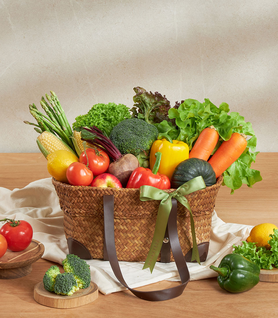 premium organic fresh veggie basket