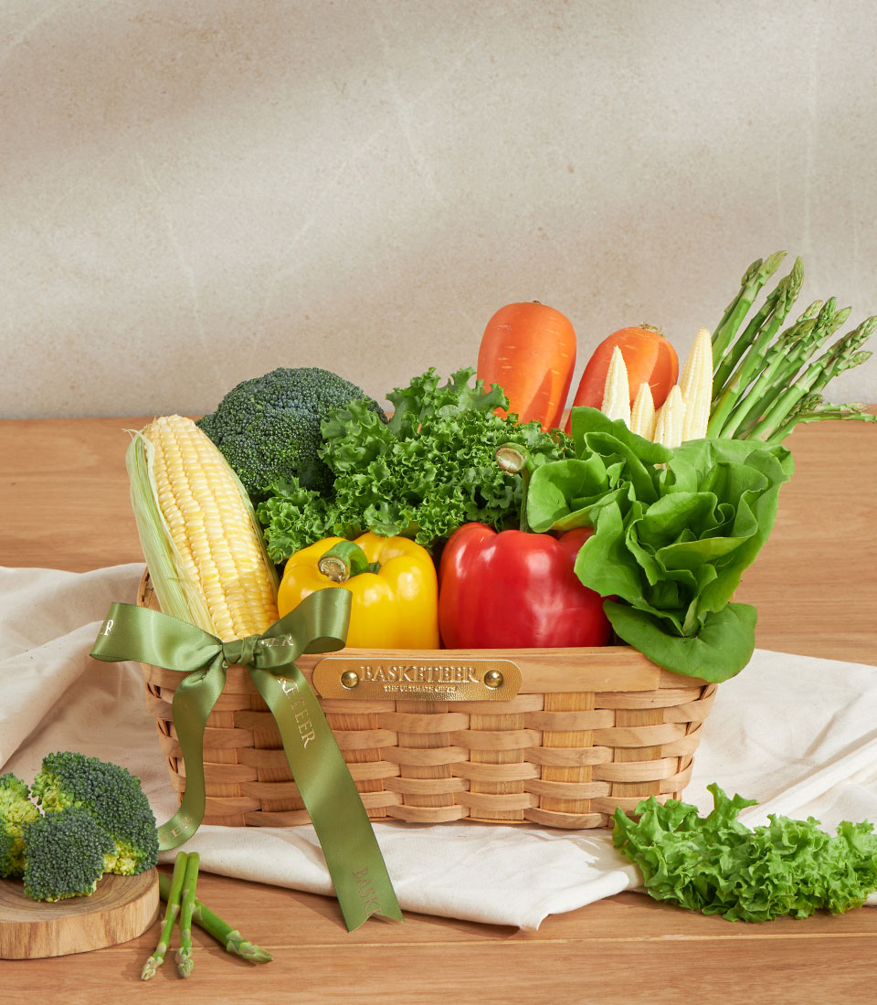 healthy organic fresh veggie basket