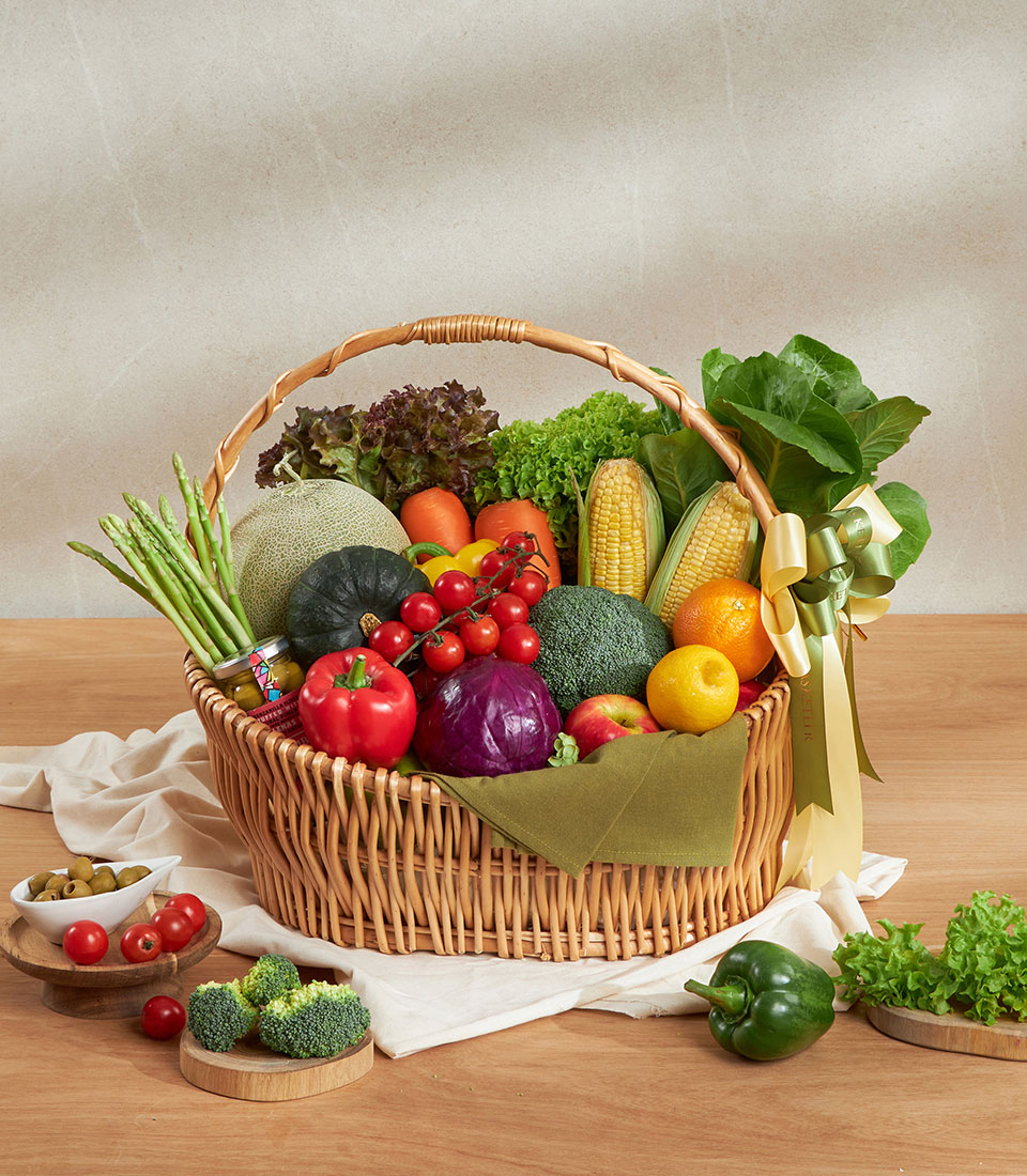 ตะกร้าผักออร์แกนิคคุณภาพเยี่ยม สดใหม่ ปลอดสารเคมี