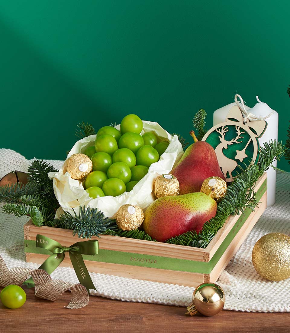 seasonal Christmas fruit gift box