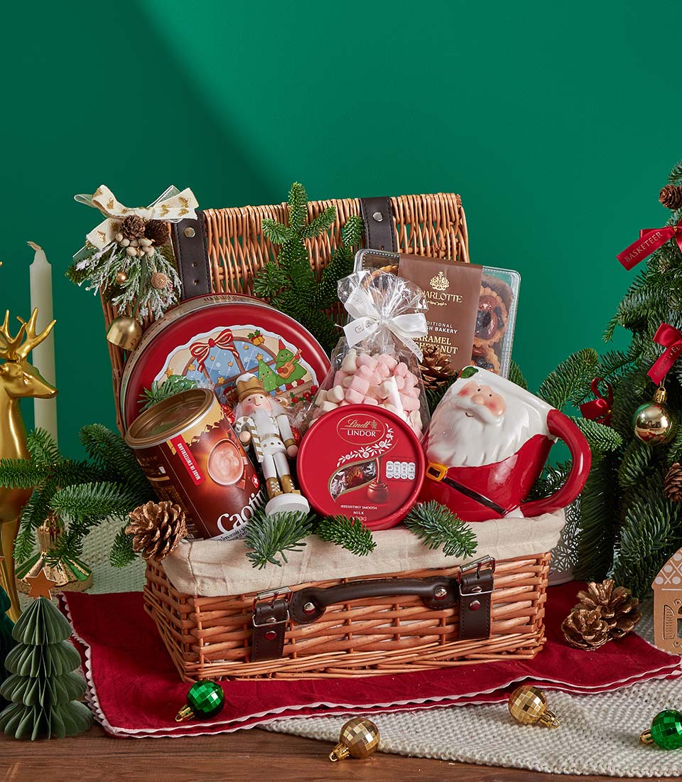 Christmas celebration treat gift basket