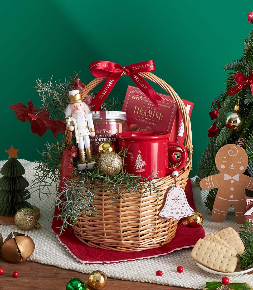 Christmas celebration treat gift basket