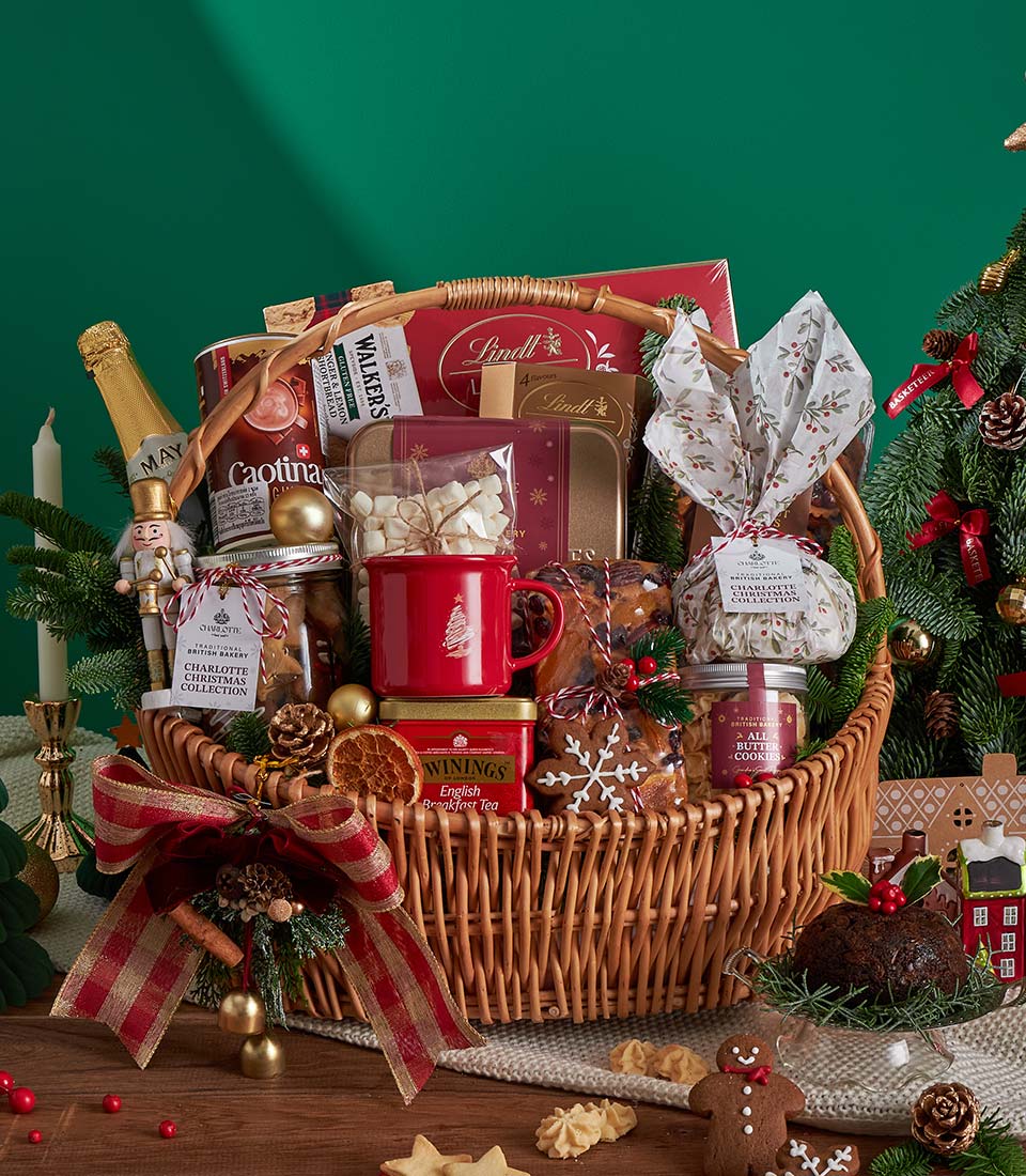 classic Christmas celebration gift basket