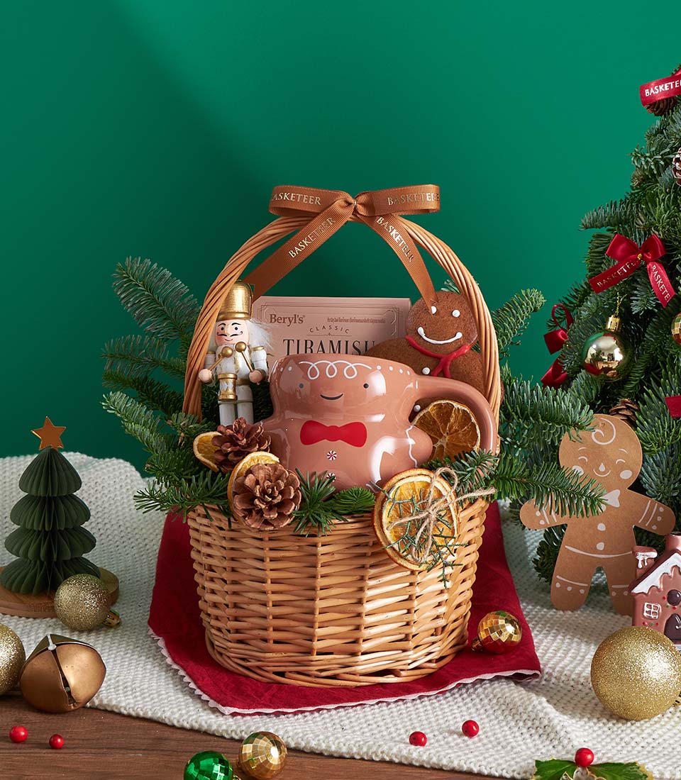 elegant Christmas treat gift basket