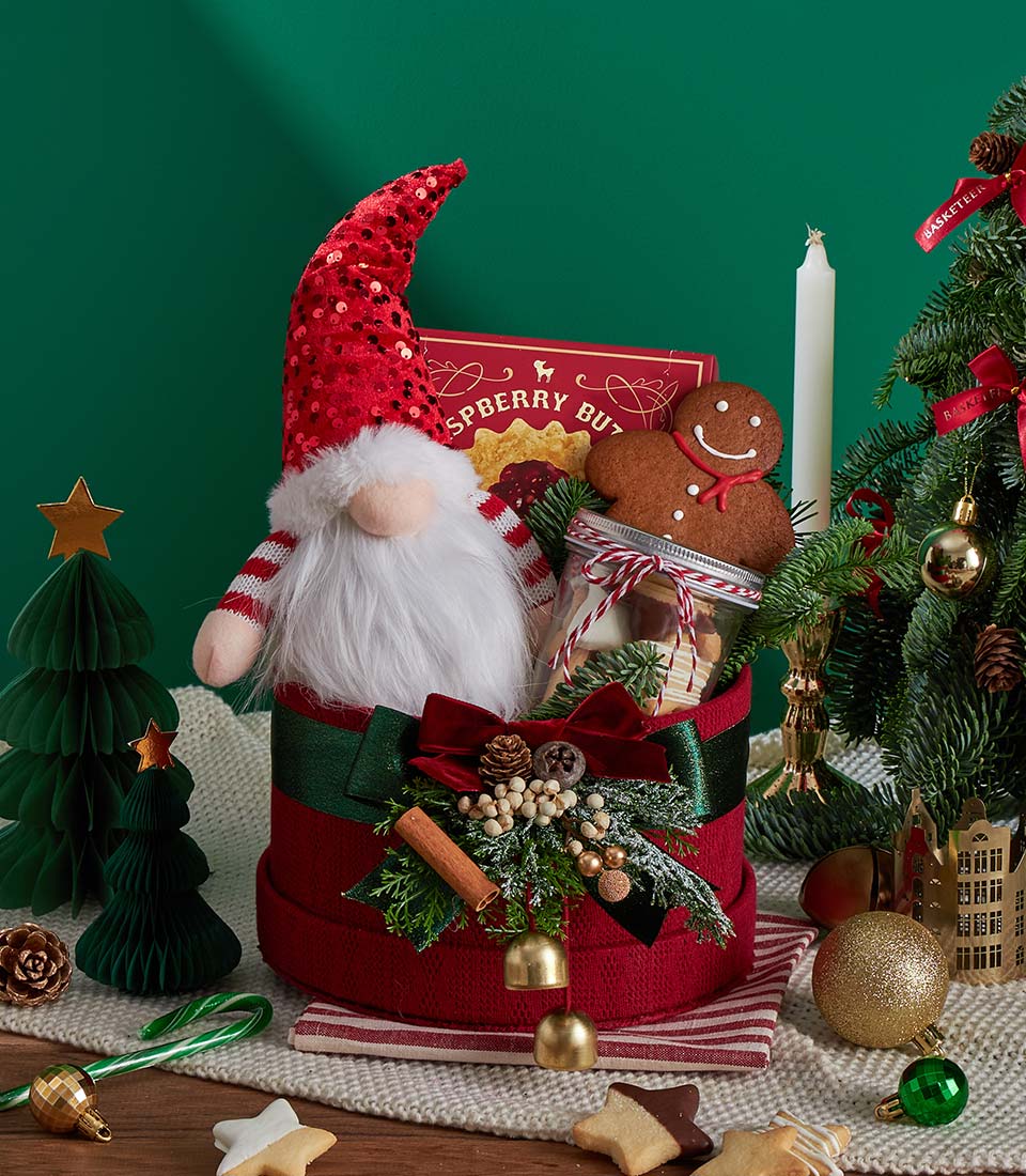festive Christmas gnome gift box