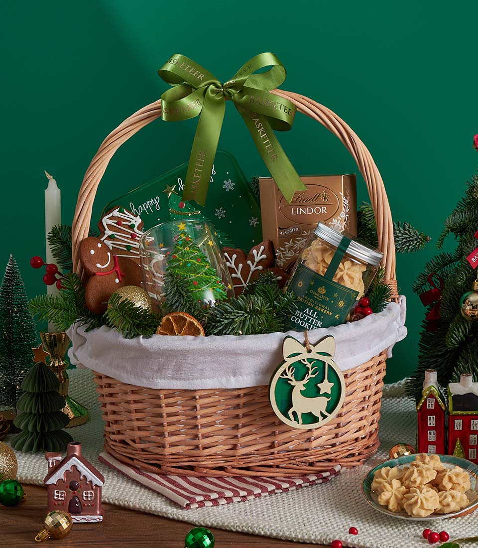 festive holiday treat gift basket