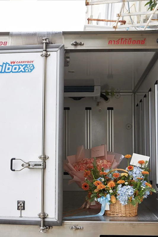 All arrangements are delivered using our temperature-controlled vehicles