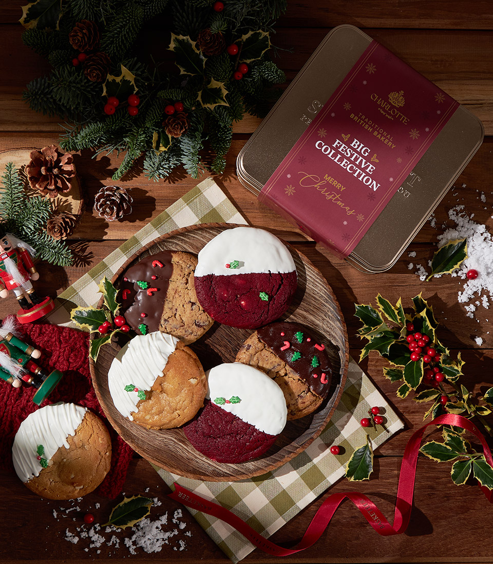 Christmas cookie gift set from Charlotte Bakery with festive frosted cookies for Bangkok delivery