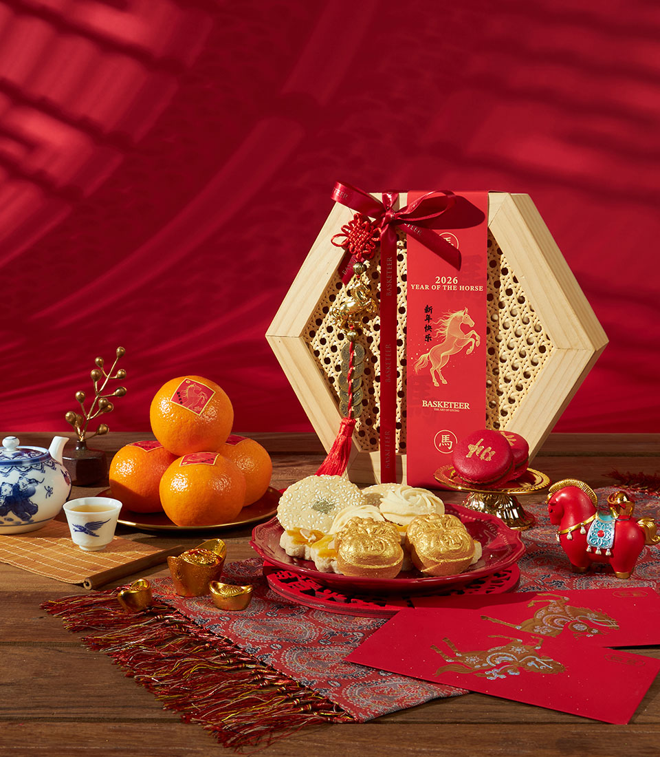 Chinese New Year auspicious orange festive box with premium presentation