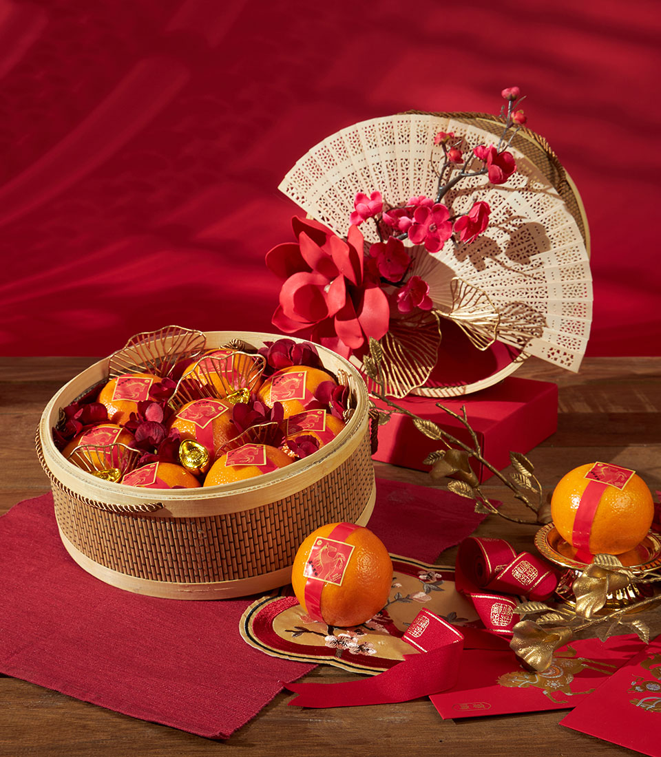 Chinese New Year auspicious prosperity basket collection with premium presentation