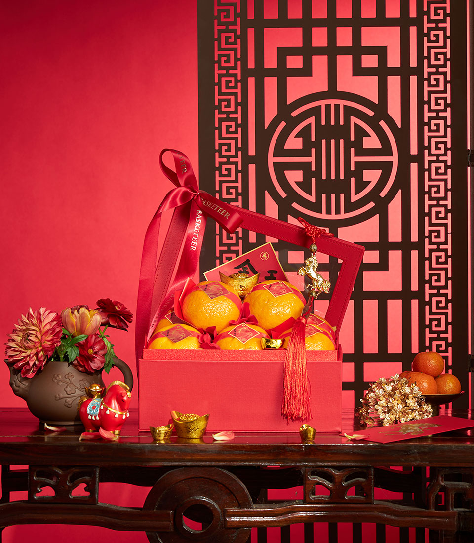 Chinese New Year premium mandarin oranges leather gift box