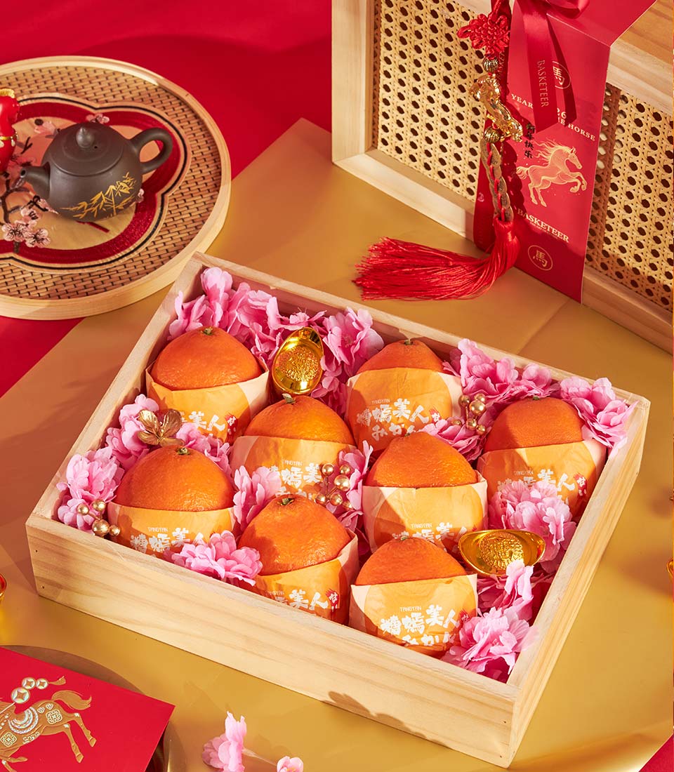 Chinese New Year premium Japanese Ehime oranges wooden gift box