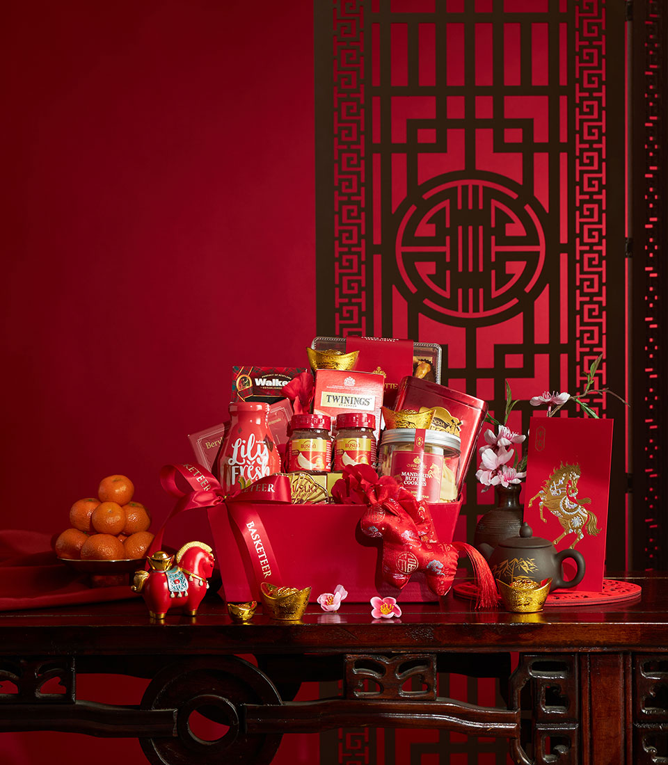 Chinese New Year wealth gourmet hamper with premium festive treats
