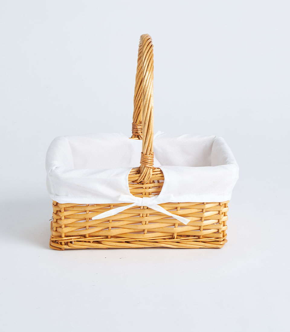Natural bamboo basket with twisted handle BK-366