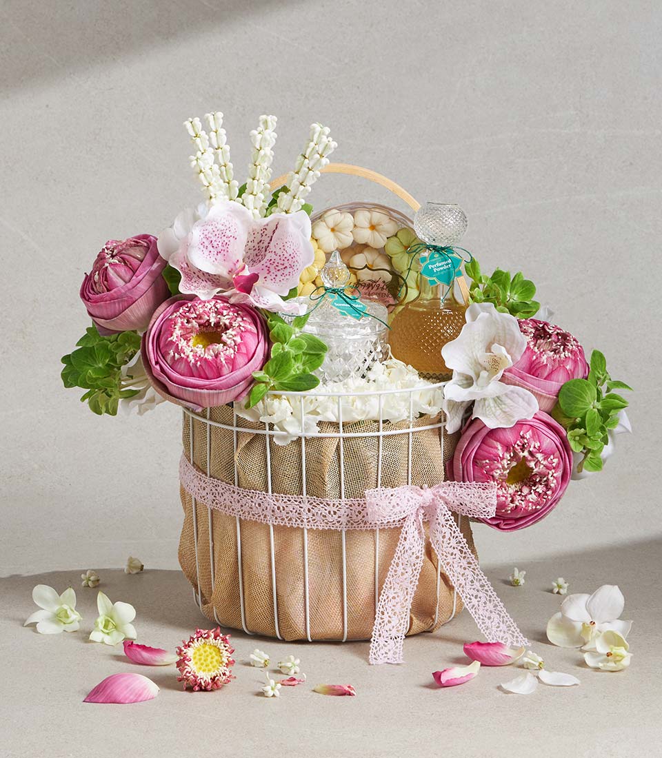 songkran gift basket thai new year floral arrangement