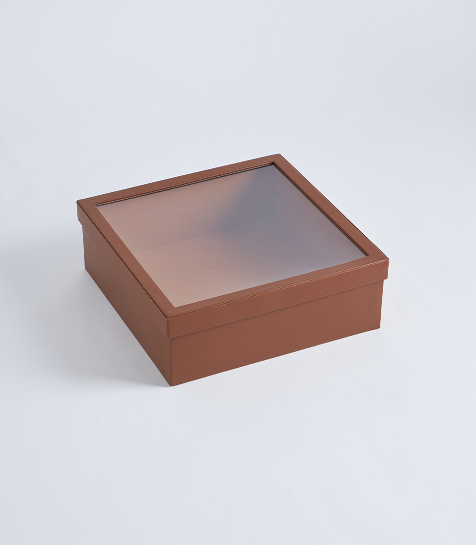 Brown square gift box with lid BK-427