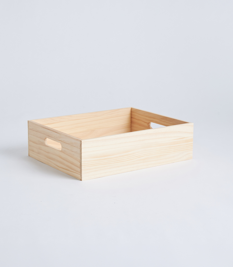 deep wooden tray gift basket WB032