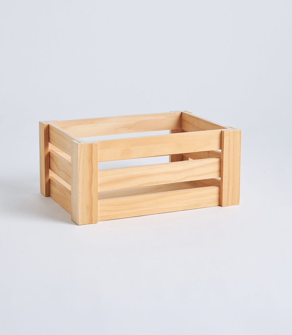 wooden crate tray gift basket WB030