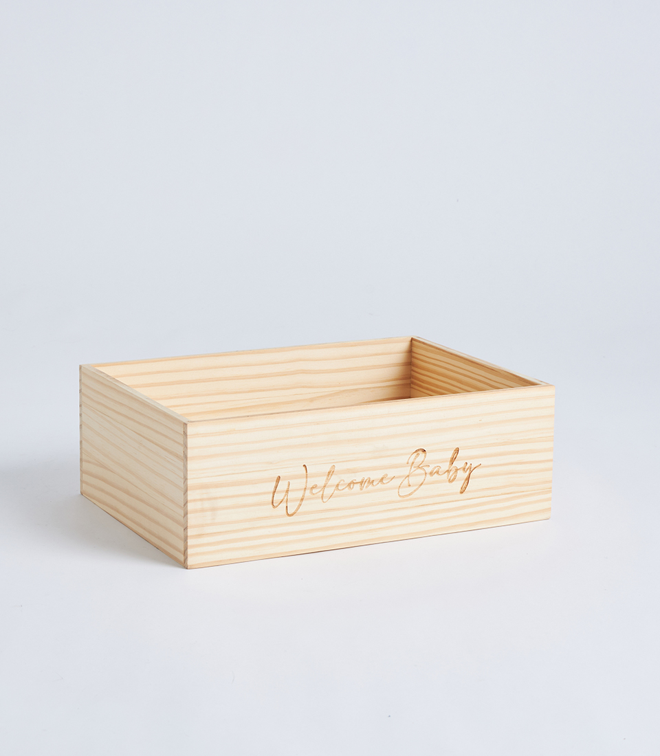 wooden gift box welcome baby WB048